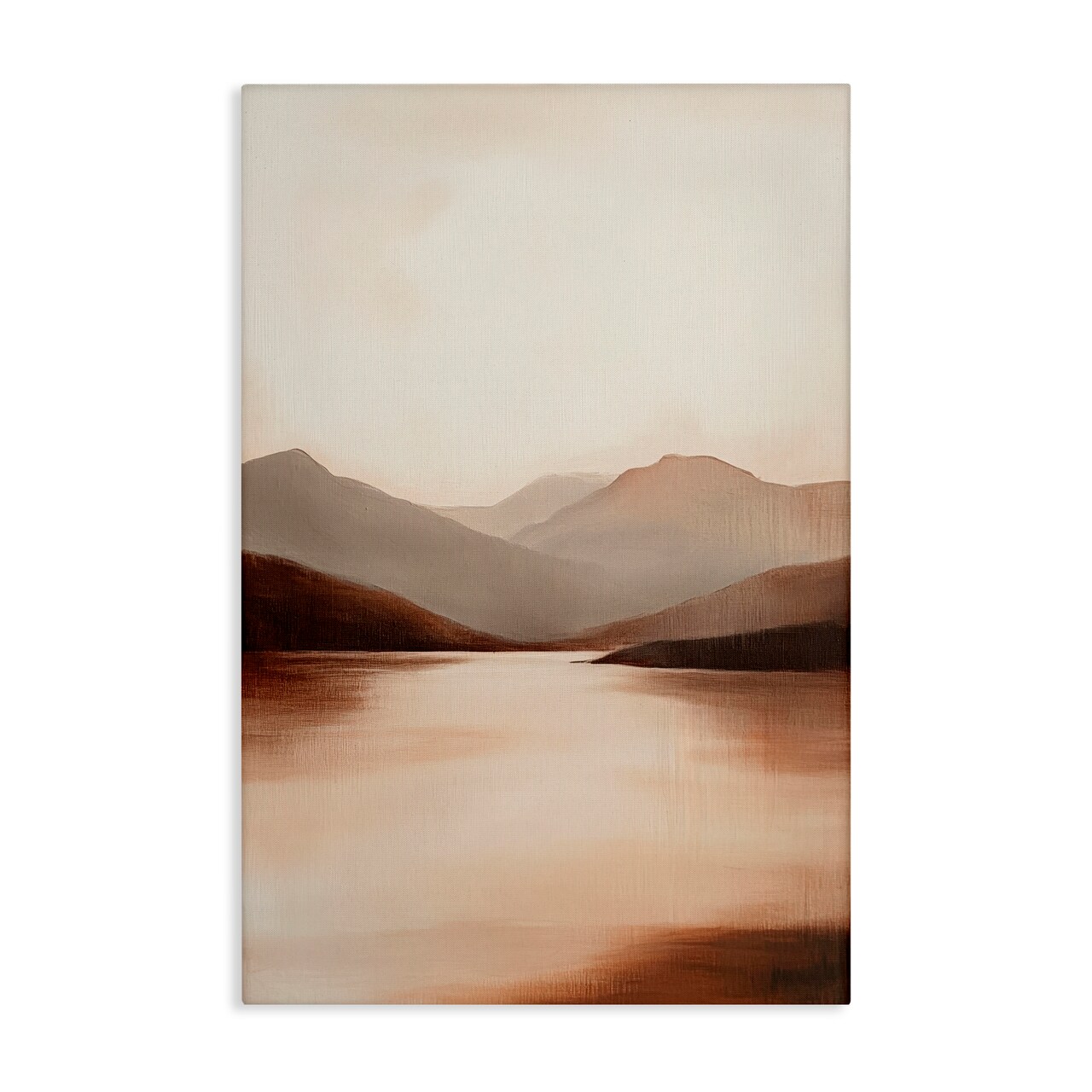Stupell Industries Calming Mountains Brown Landscape Canvas, design by Petal Prints Design